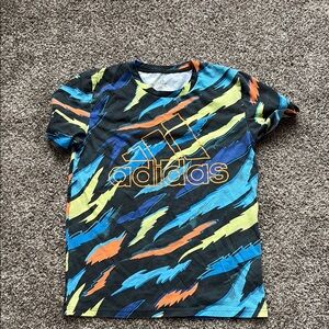 Adidas Blue and Orange Short Sleeve Tee